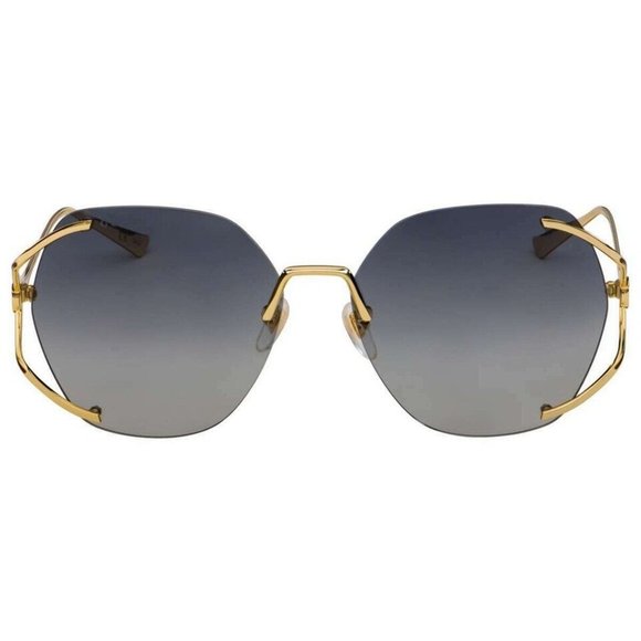 Gucci GG0651S Butterfly Rim-Less Grey Gradient Women Sunglasses - Picture 2 of 5